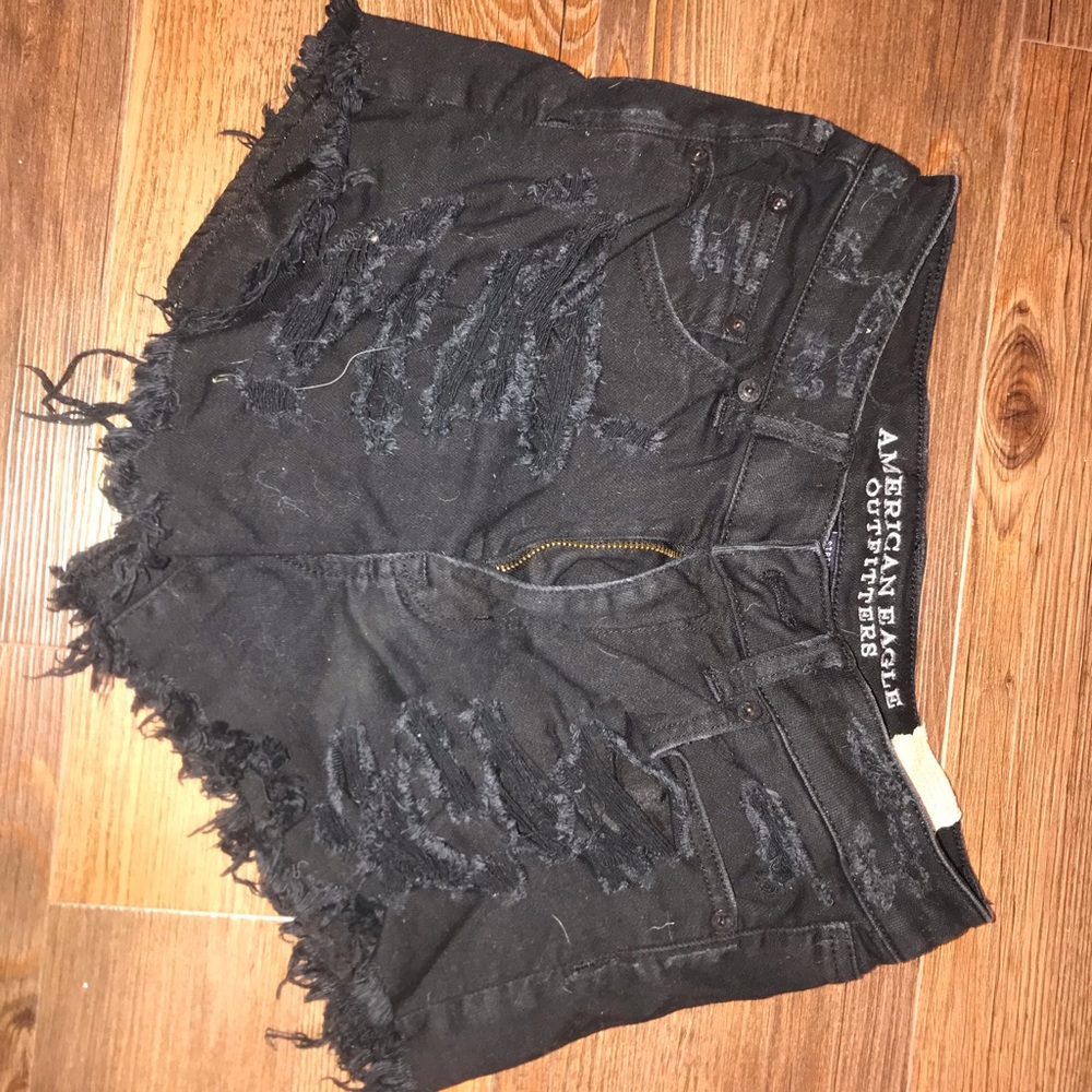 Black jean shorts